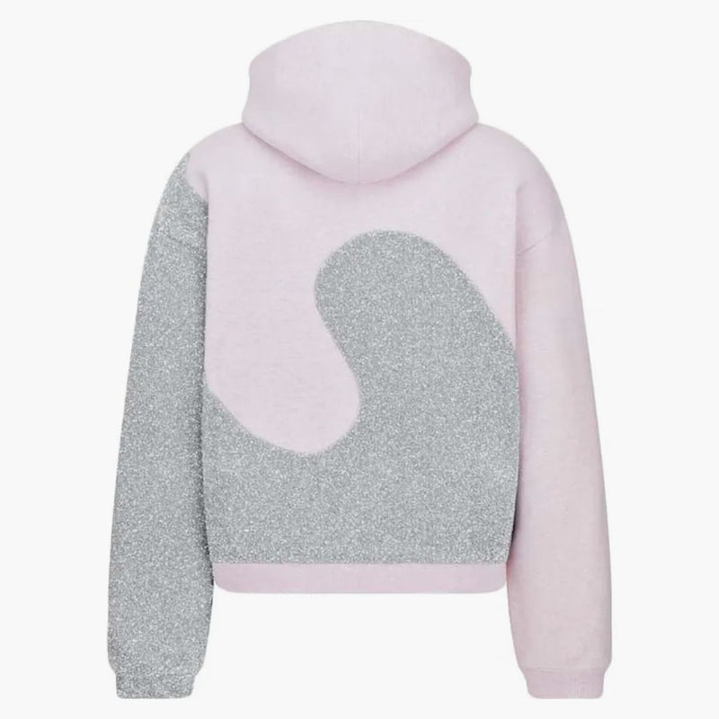 Dior X Erl Hooded Relaxed Fit Sweatshirt Pink Heathered Cotton Fleece