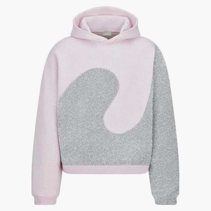 Dior X Erl Hooded Relaxed Fit Sweatshirt Pink Heathered Cotton Fleece