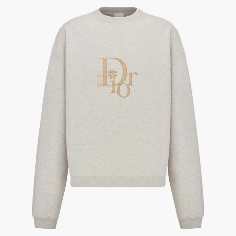 Dior X Erl Oversized Sweatshirt Heathered Gray Cotton Fleece