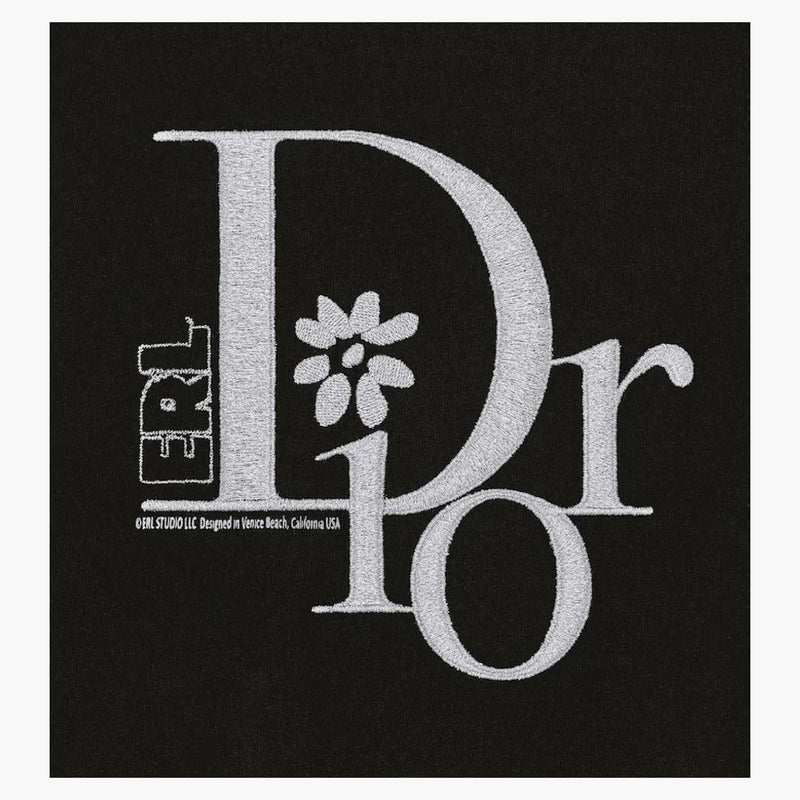 Dior X Erl Relaxed-Fit T-Shirt Black Slub Cotton Jersey
