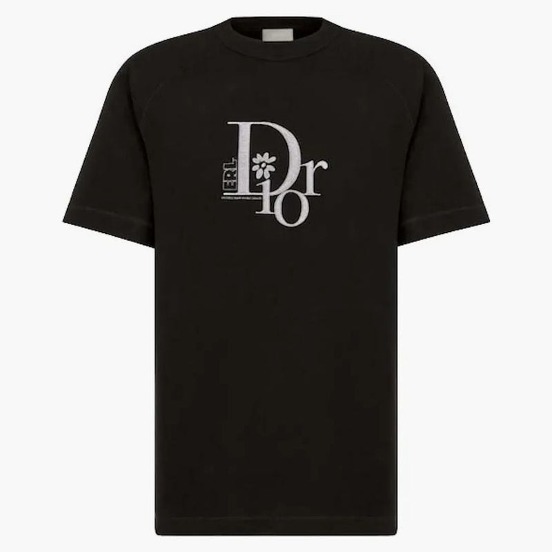 Dior X Erl Relaxed-Fit T-Shirt Black Slub Cotton Jersey
