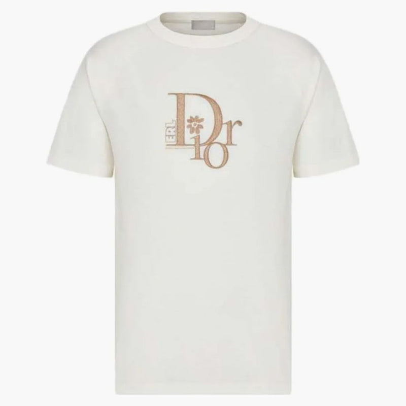 Dior X Erl Relaxed-Fit T-Shirt White Slub Cotton Jersey
