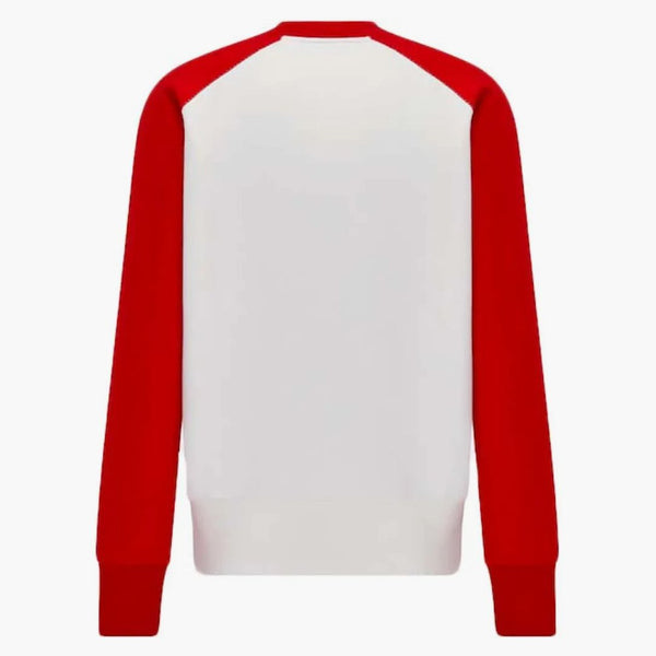Dior X Erl Sweatshirt White and Red Cotton Fleece