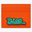 Držák karty Dior X Kaws Vermilion červená zrzavá tele