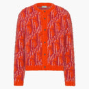 Dior X Kaws Dior Oblique Cardigan Orange and Red Mohair and Wool Blend Knit