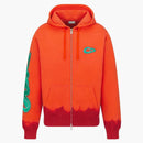 Dior X Kaws Hooded Sweatshirt Orange and Red Cotton Fleece