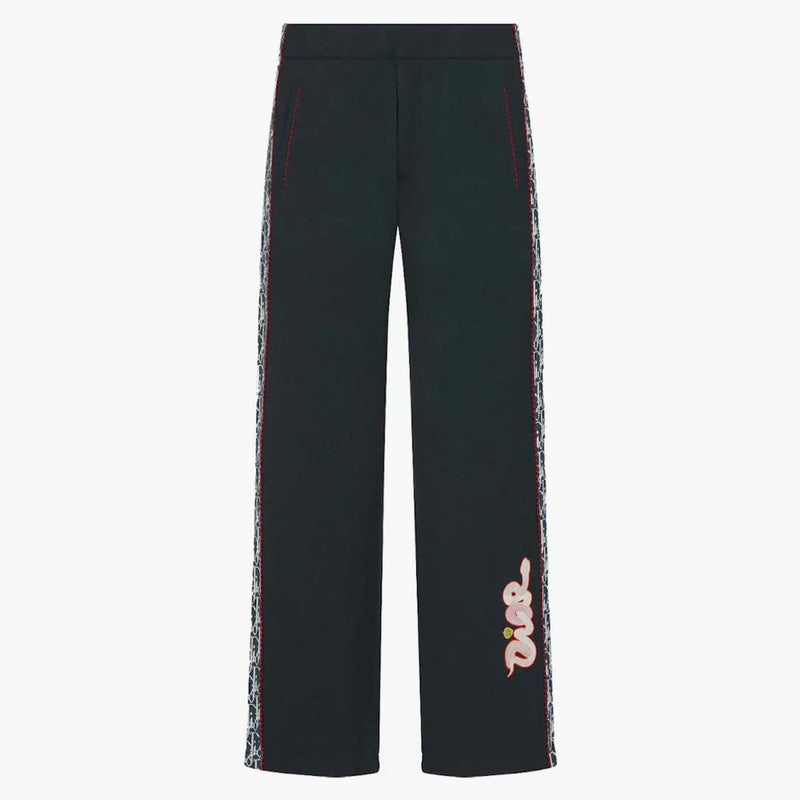 Dior X Kaws Pants Blue Virgin Wool Jersey
