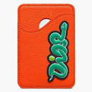 Dior X Kaws Saddle Magnetic Card Tolder Vermellion Becerro de grano rojo