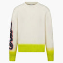 Suéter diior x kaws tejido de lana blanca y amarilla