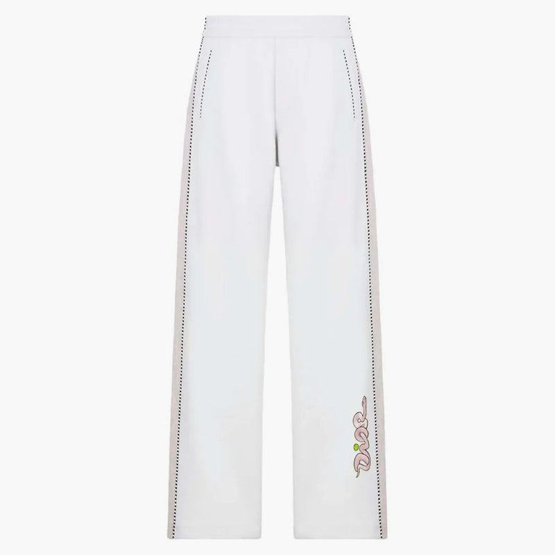 Dior x Kaws Track Pants White Pargin Wool Jersey