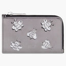 Dior X Kaws Tarjeta con cremallera y soporte de monedas Impresión de abeja plateada