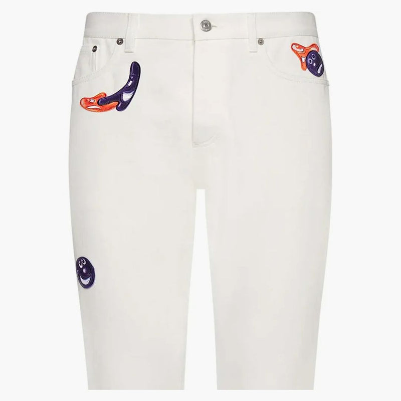Logo Dior x Kenny Scharf Slim Fit Jean White