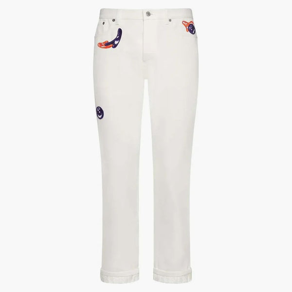 Logo Dior x Kenny Scharf Slim Fit Jean White
