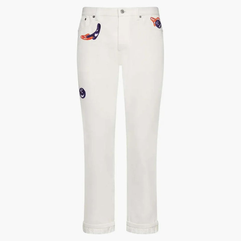 Logo Dior x Kenny Scharf Slim Fit Jean White