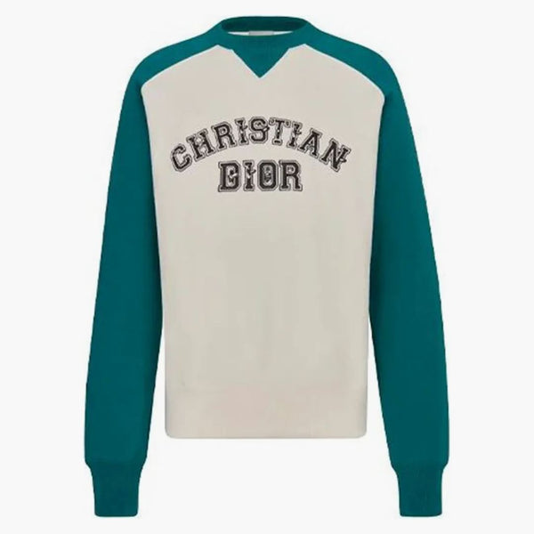 Dior x Kenny Scharf Varsity CrewNeck Green/White