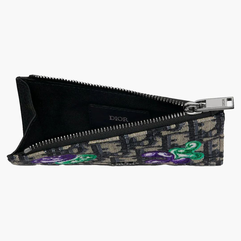 Dior X Kenny Scharf Zipped Card Holder Beige/black