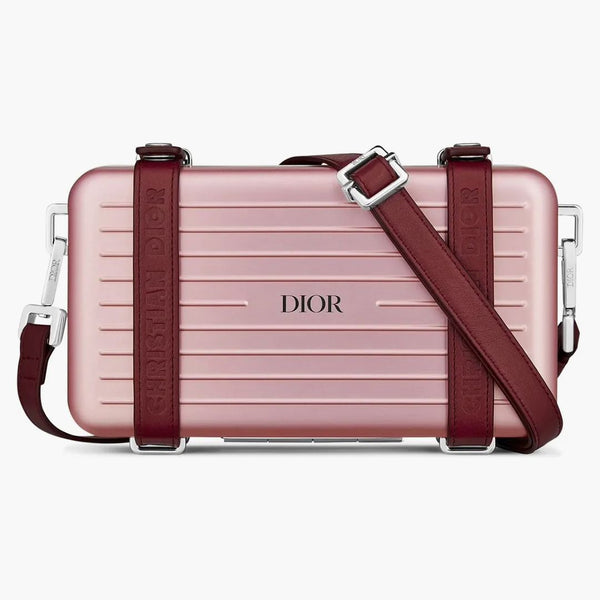 Dior X Rimowa Personlig koppling på rem Aluminiumrosa