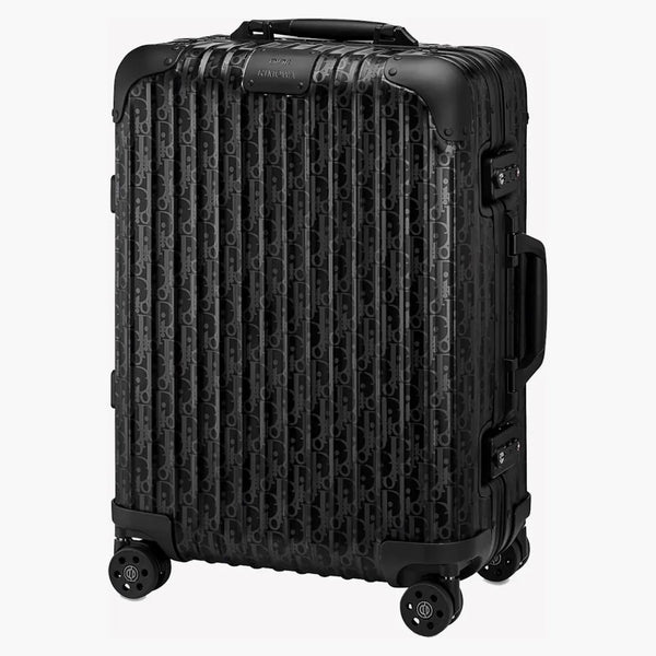 Dior X Rimowa 4-wheel Cabin Suitcase Aluminium Dior Oblique Black