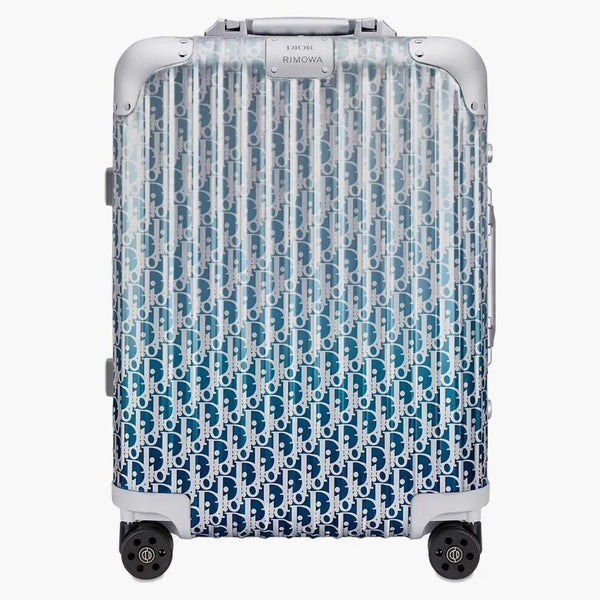 Dior X Rimowa 4-wheel Cabin Suitcase Aluminium Dior Oblique Blue Gradient