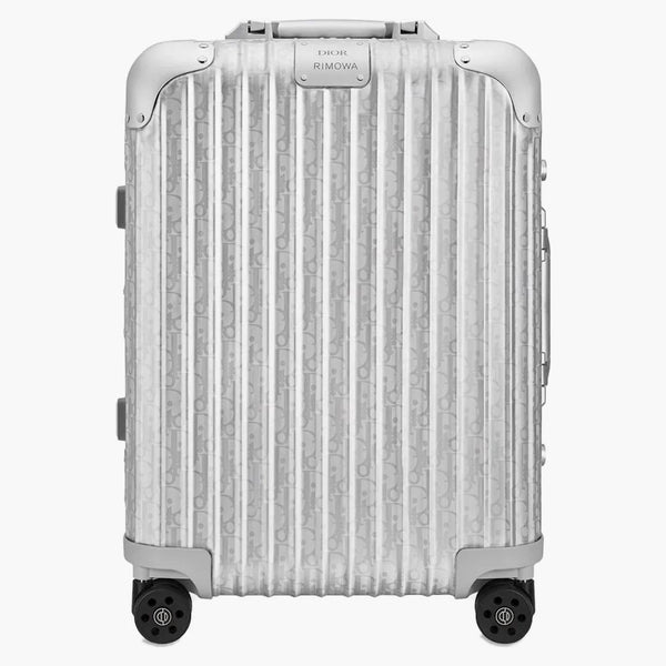 Dior X Rimowa 4-wheel Cabin Suitcase Aluminium Dior Oblique Silver