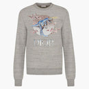 Dior X Sorayama Tyrannosaurus Rex Cherry Blossom Crewneck Sweatshirt Gray