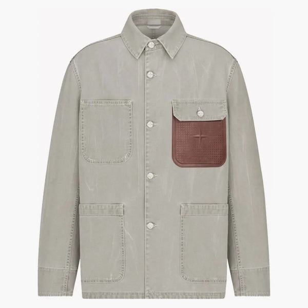 DIOR X Stone Island Cotton Panvas bunda šedá