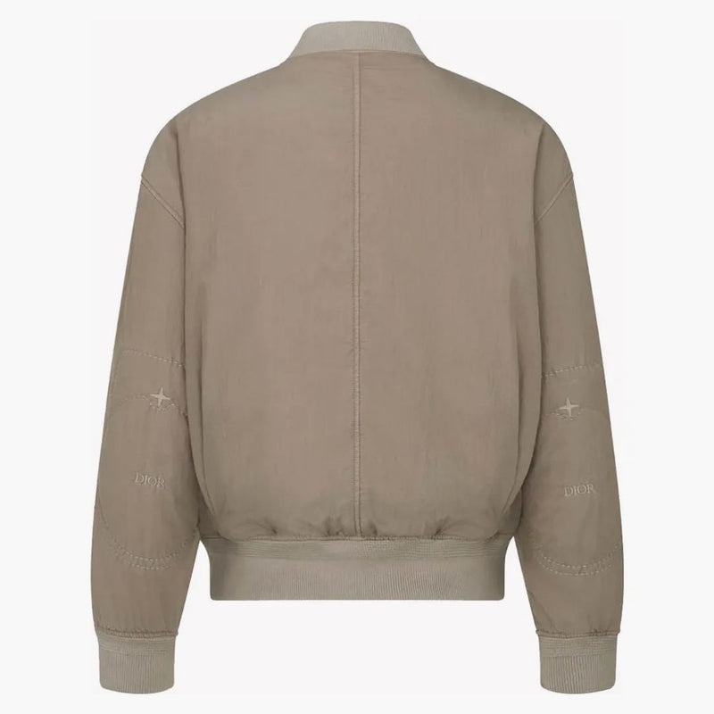 Dior x Stone Island Habotai Silk Blend Bomber Bunda Brown