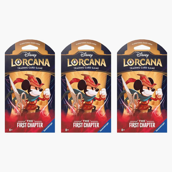 Disney Lorcana Tcg The First Chapter Mickey Mouse Brave Little Tailor Sleeved Booster Pack 3x Lot