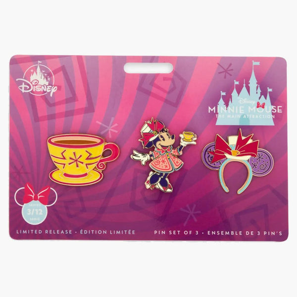 Disney Minnie Mouse Hlavní atrakce March Mad Tea Party Pin Set