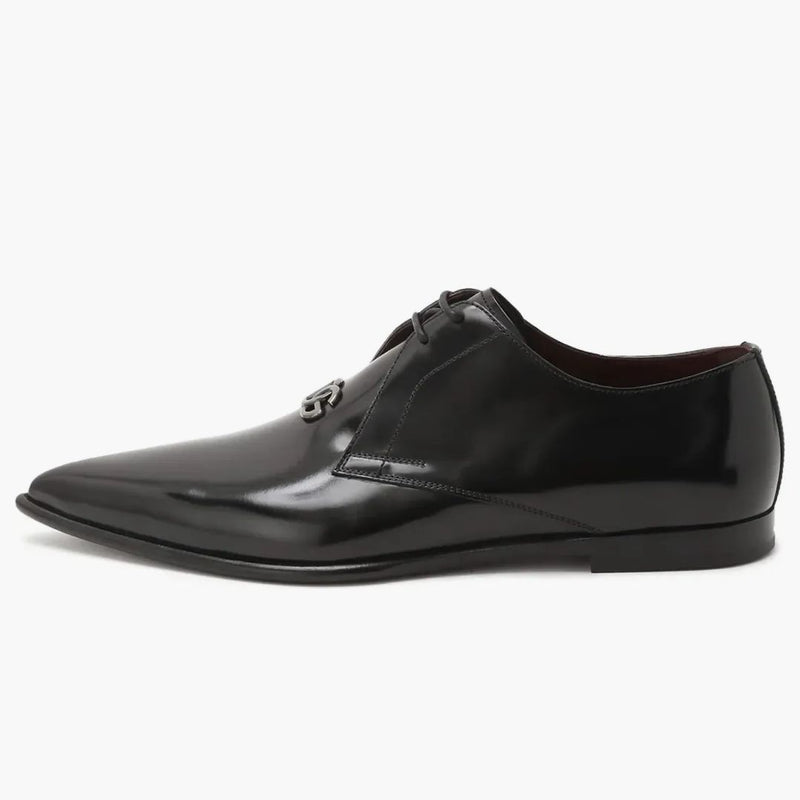Dolce & Gabbana Achille Derby Zapatos Black Buff Nappa Becerro