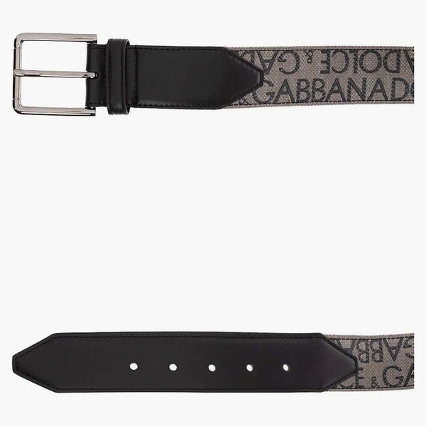 Dolce & Gabbana Allover Leather Belt Black/Beige
