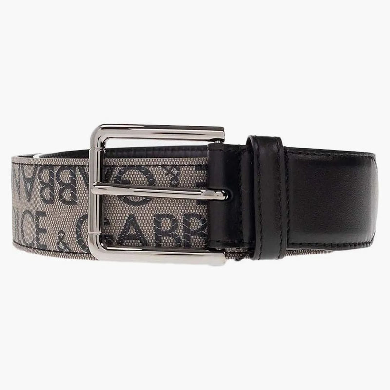Dolce & Gabbana Alover Leather Belt Black/Beige