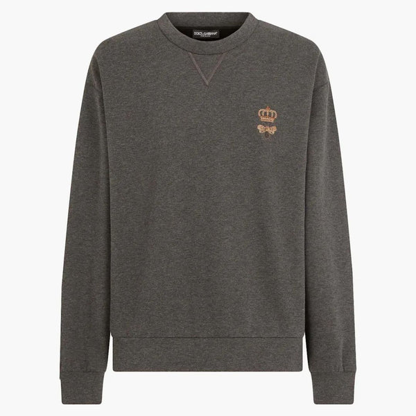 Dolce & Gabbana Bee Embroidered Cotton Blend Sweatshirt Red