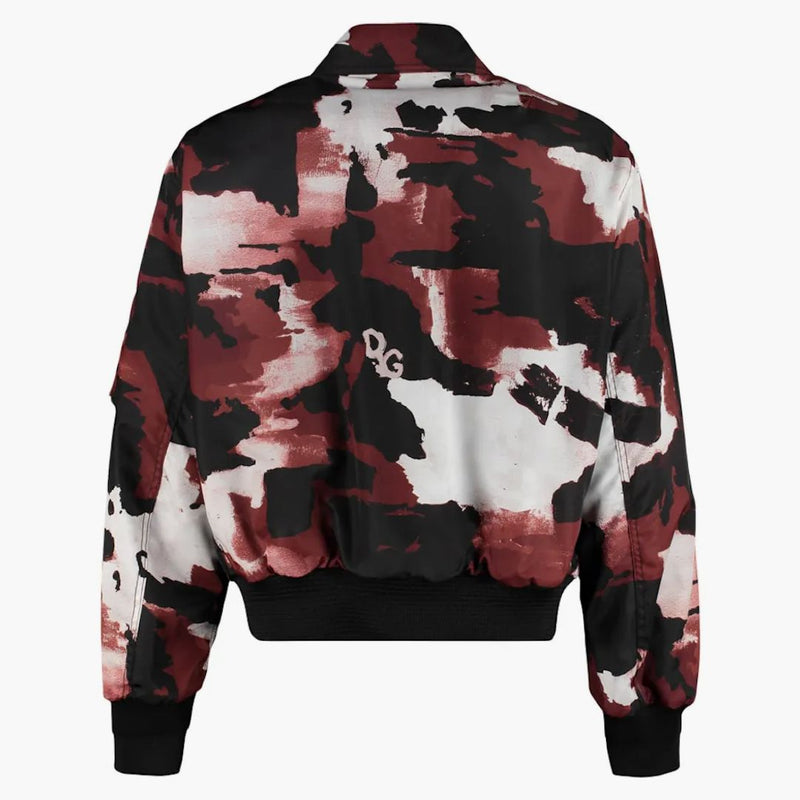 Bombardovací bunda Dolce & Gabbana Camo Bomber Burgundy/Black/White