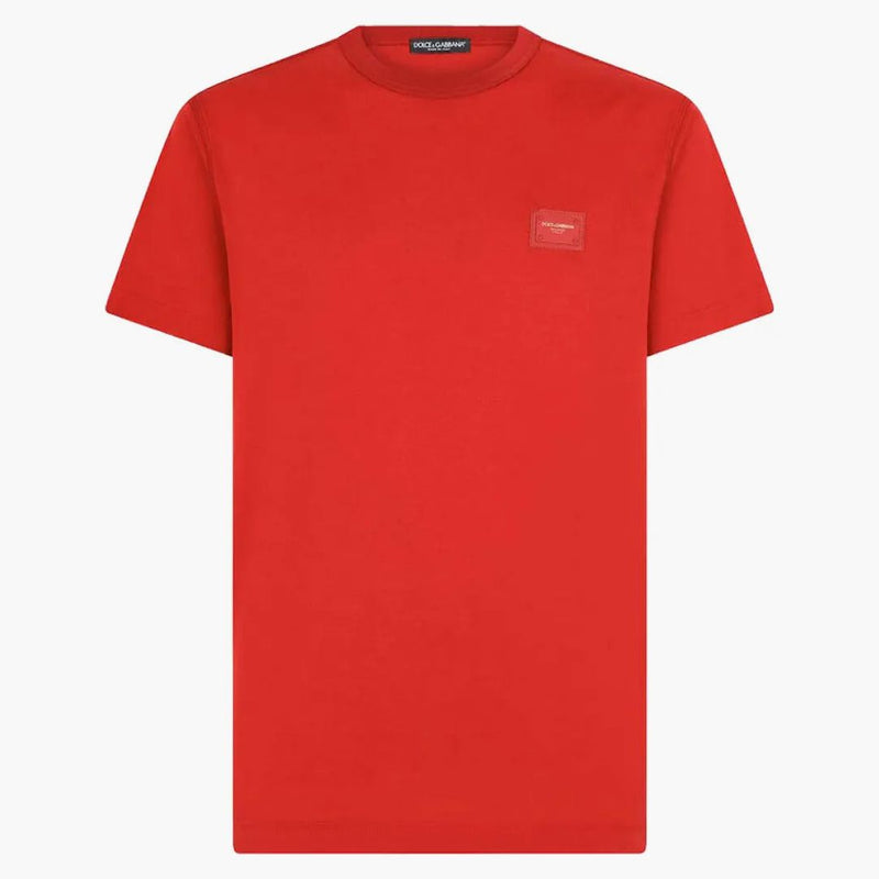 Dolce & Gabbana Cotton Branded Plate T-Shirt Red