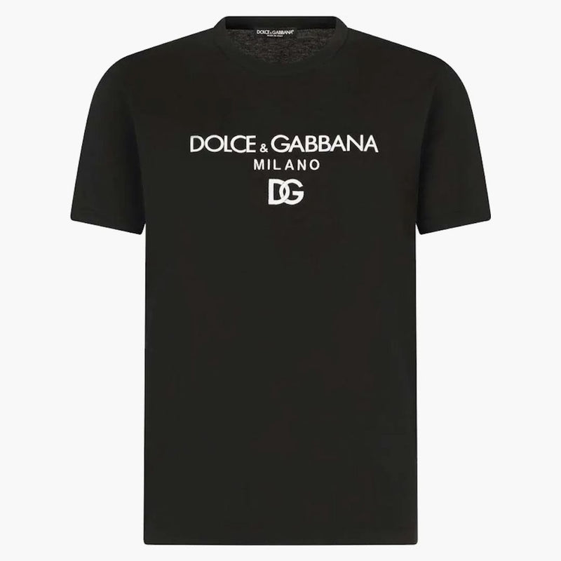 Dolce & Gabbana Cotton DG výšivka a patch černé tričko