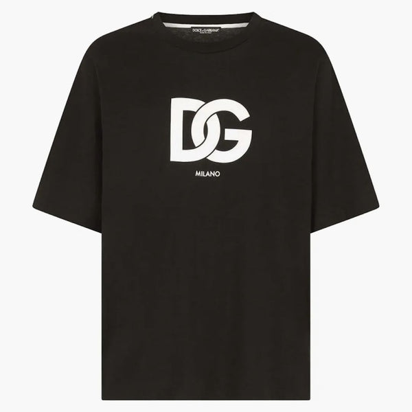 Dolce & Gabbana Cotton DG Logo Stampa T-shirt nero
