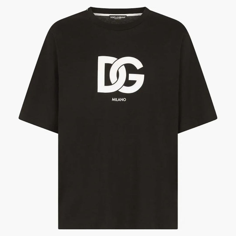 Dolce & Gabbana Cotton DG LOGO LOGO Camiseta de estampado Negro