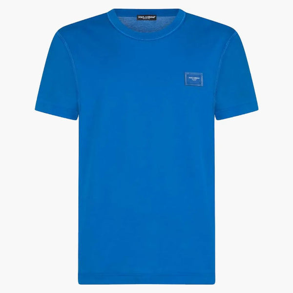 Dolce & Gabbana Cotton Logoed Plaque T-Shirt Turquois