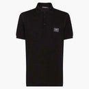 Dolce & Gabbana Cotton Pique Branded Plate Polo Shirt Black
