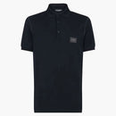 Dolce & Gabbana Cotton Pique Branded Plate Polo Shirt Blue