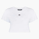 Dolce & Gabbana Cropped Logo Plaque T-Shirt White