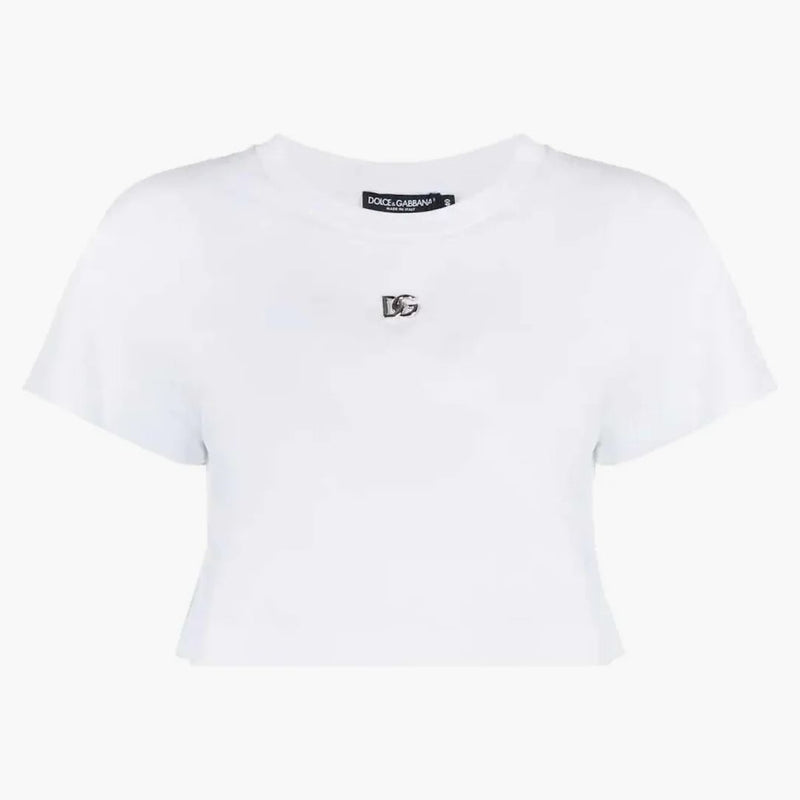 Camiseta de placa de logotipo recortado de Dolce & Gabbana