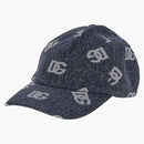 Dolce & Gabbana DG Logo Jacquard Denim Baseball Cap Gray