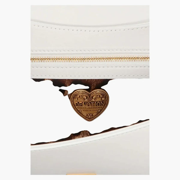 Dolce & Gabbana hängivenhet logotyp plack axelväska vit/guld