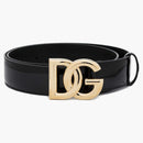 Dolce & Gabbana DG Logo Kožený pás černý