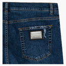 Dolce & Gabbana Distressed Graffiti-Printed Skinny Jeans Blue