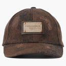 Dolce & Gabbana Distressed Logo Plaque Cap Brown