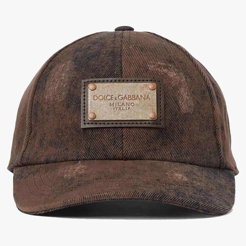 Dolce & Gabbana zoufalý logo plaket čepice hnědá