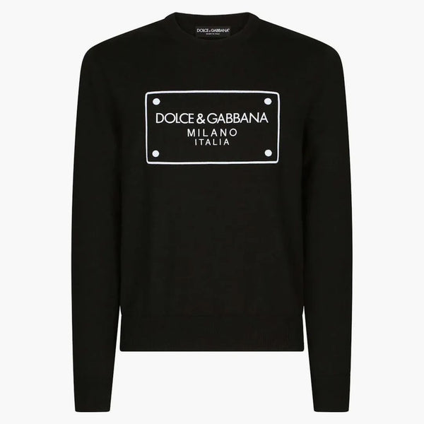 Dolce & Gabbana intarsia logo lana jumper nero